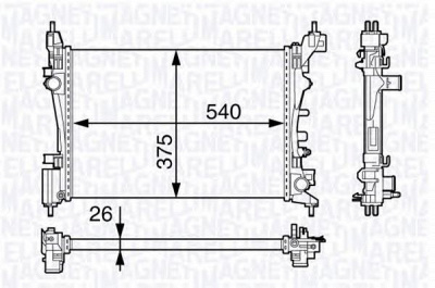 MAGNETI MARELLI 350213143100 -  Радиатор, охлаждение двигателя